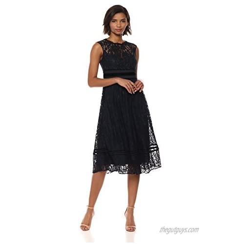 Adrianna Papell Women's Short Cap Sleeves Lace Dress