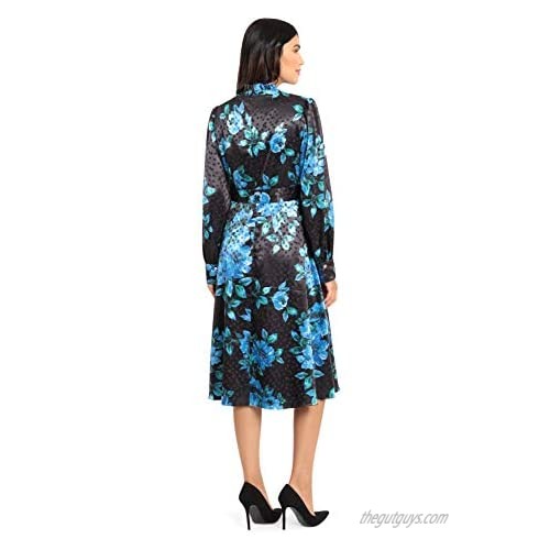 Donna Morgan Women's Dot Jacquard Midi Dress