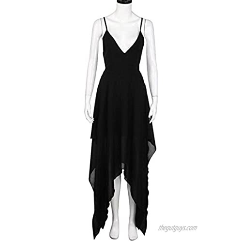 Hemlock Women Loose Deep V Dress Long Cocktail Party Dress (XXL Black)