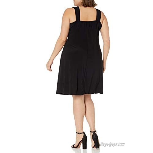 Star Vixen Women's Plus-Size Sleeveless O-Ring A-Line Dress