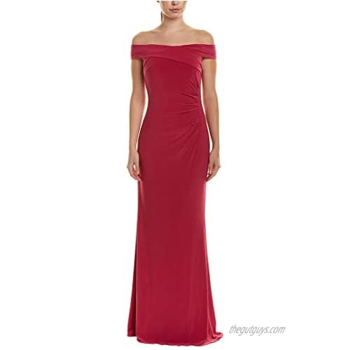 Adrianna Papell Women's Off Shoulder Draped Matte Jersey Long Mermaid Gown