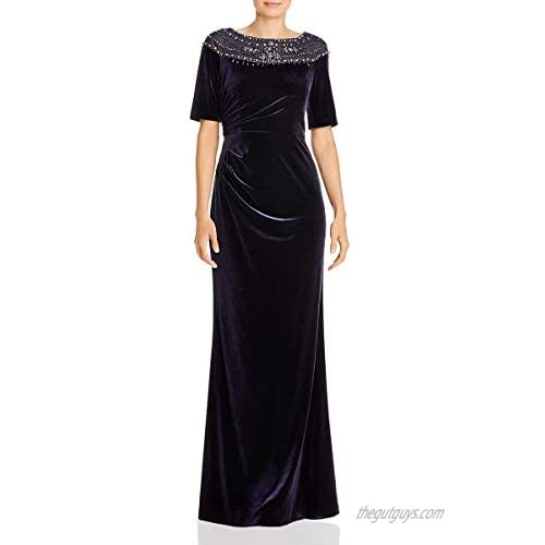 Adrianna Papell Women's Velvet Beaded Gown