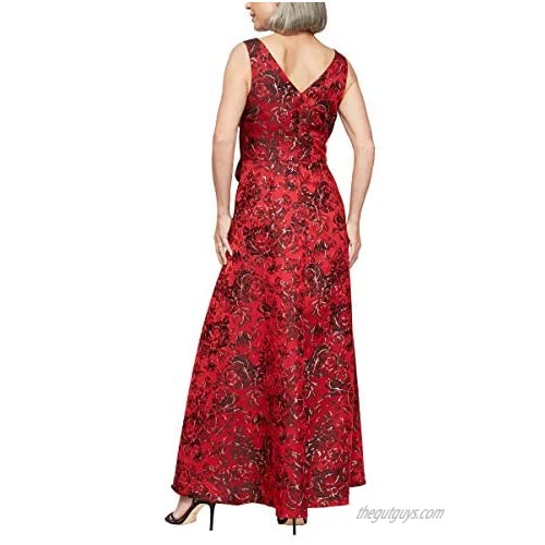 Alex Evenings Women's Long Printed Ballgown Dress