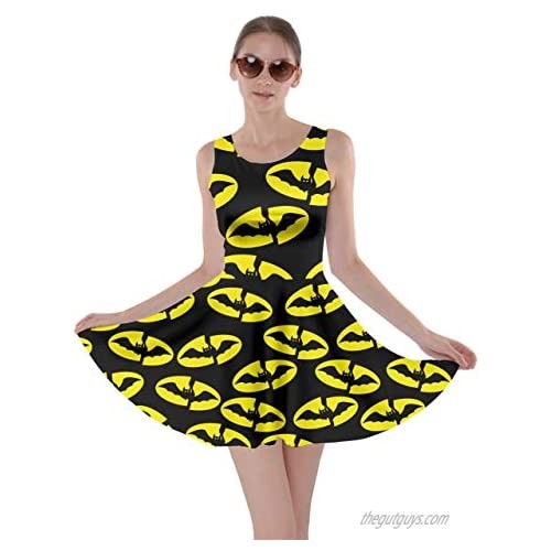 CowCow Womens Hand Draw Pattern Pop Art Thunder Super Cartoon Skater Dress  XS-5XL
