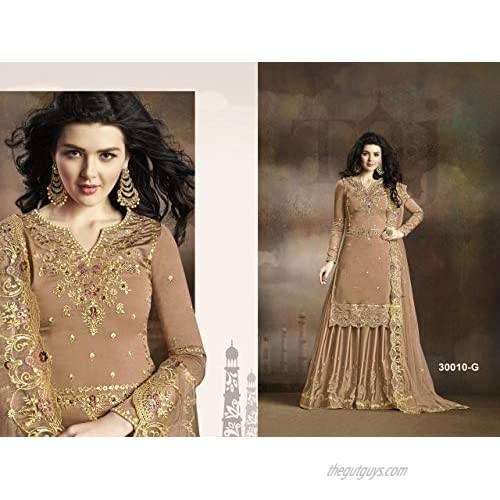 Delisa New Indian/Pakistani Eid Ramzan Special Designer Georgette Sharara/Plazzo Style Salwar Suit for Women 30010