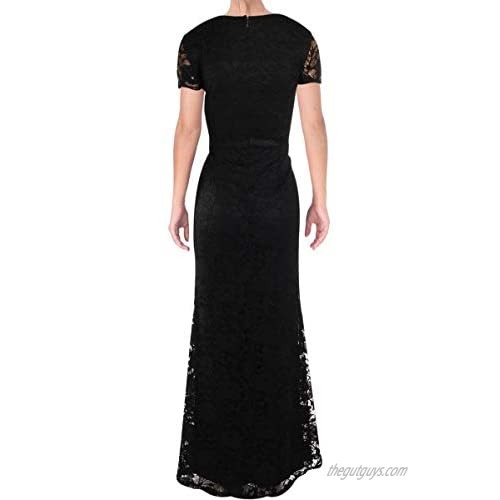 ELLEN TRACY Women's Lace Gown with Short Sleeve