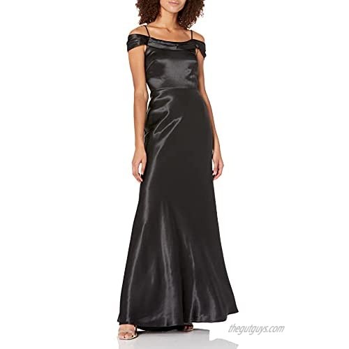 Jenny Yoo Women's Serena Draped Off The Shoulder Satin Crepe Gown