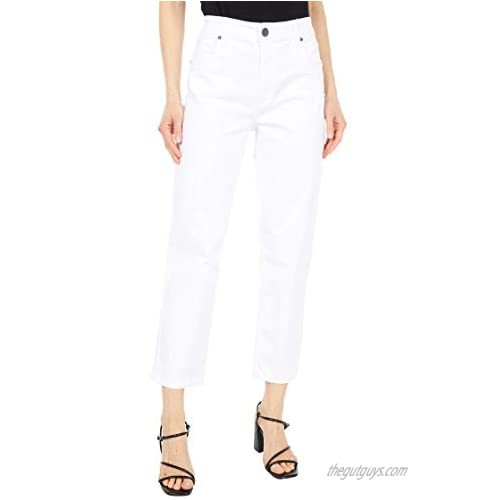 KUT from the Kloth Elizabeth High-Rise Crop Straight Leg in Optic White