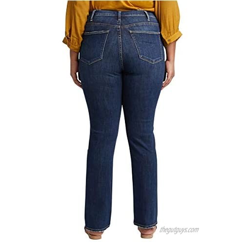 Silver Jeans Co. Women's Plus Size Calley Curvy Fit Super High Rise Straight Leg Jeans