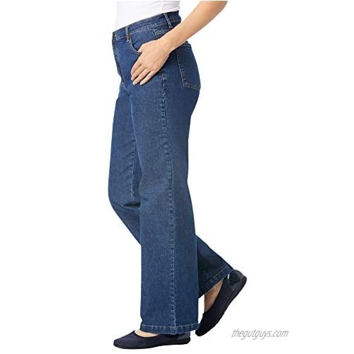 Woman Within Women's Plus Size Petite Wide Leg Stretch Jean