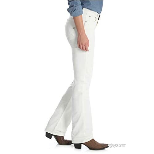 Wrangler Women's Misses Q-Baby Mid Rise Boot Cut Ultimate Riding Jean White Storm 3W x 36L