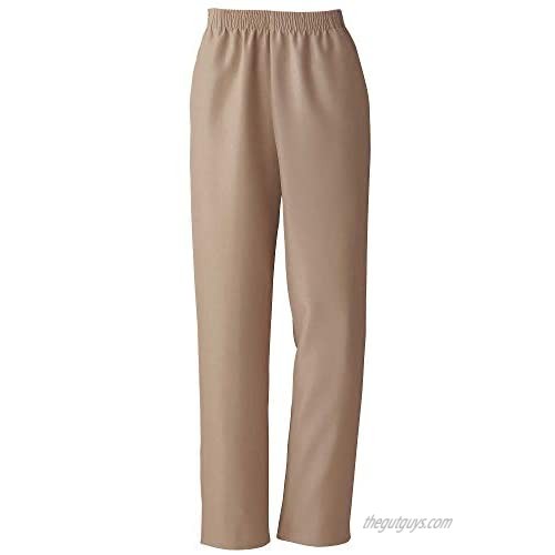 Donnkenny Petites Elastic-Waist Gabardine Pull-On Pants - Wrinkle Resistant Easy Care and Wear Customer Favorite  Khaki  8P