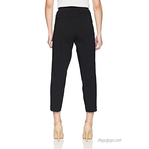 SLIM-SATION Women's Pull On Skinny Solid Crop with Faux l Pockets