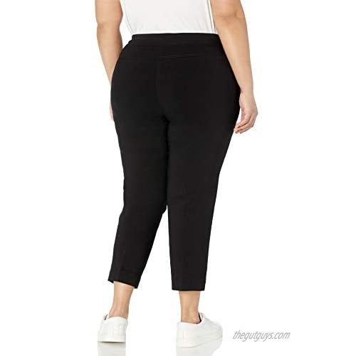SLIM-SATION Women's Pull On Skinny Solid Crop with Faux l Pockets