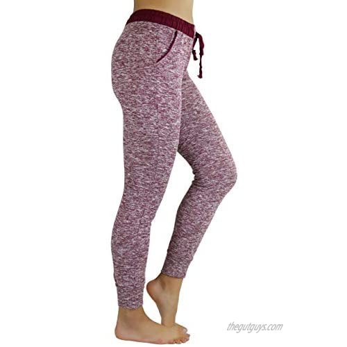 ToBeInStyle Women’s Relaxing Heathered French Terry Cozy Jogger Pants