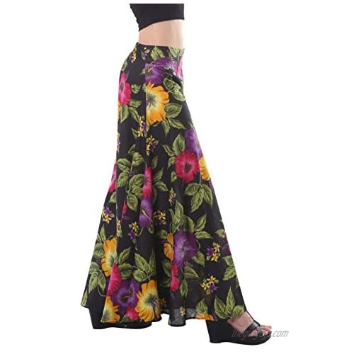 Tropic Bliss Colorful Wide-Leg Palazzo Pants for Women Fair Trade Boho Hippie Style Skirt Pant