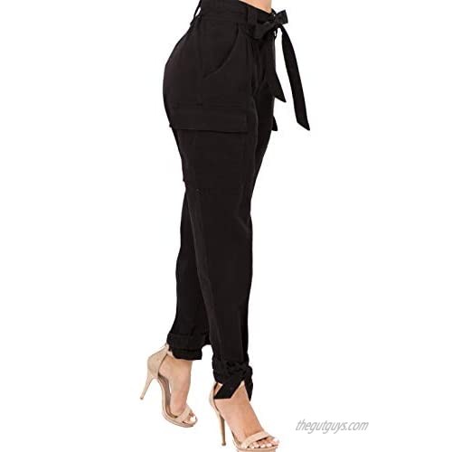 Twiin Sisters Women's Stretchy Baggie/Slim Fit High Waist Trendy Jogger Slacks Pants for Women