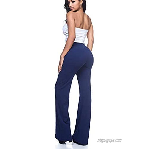 Wide Leg Dress Pants Women High Waisted Straight Stretch Bell Bottom Pant Flowing Palazzo Trousers - Limsea