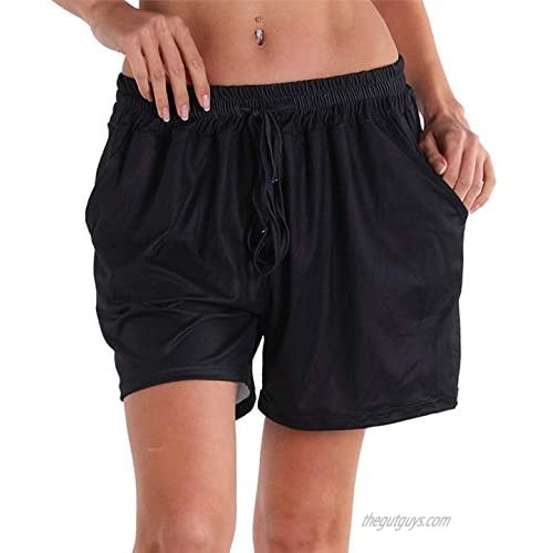X-Image Women's Comfy Stretch Summer Beach Shorts Casual Pajama Shorts Yoga Short Pants with Elastic Drawstring & Pockets