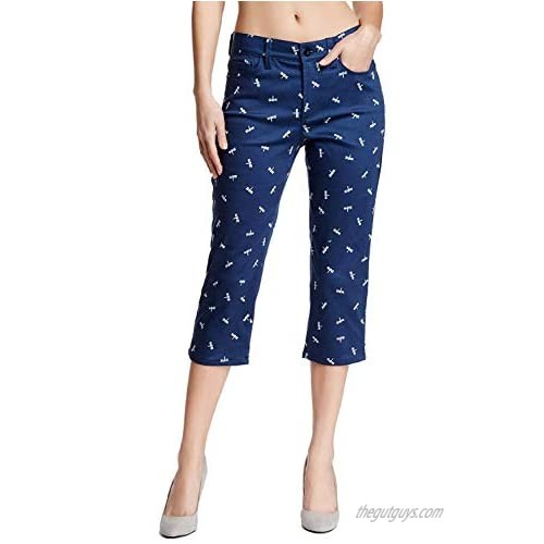 NYDJ Not Your Daughters Jeans Dragonflies Navy Crop Pants Size
