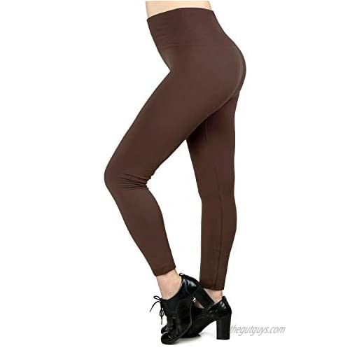 Abodhu 6 Pack Fleece Lined Leggings Women High Waist Soft Stretch Slimming Winter Warm Full Length Leggings Plus Size