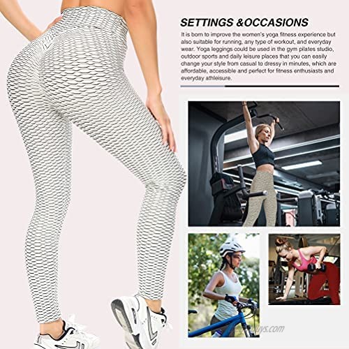 Anti Cellulite Textured Lifting Leggings for Women Scrunch High Waist Yoga Pants Butt Lift Tummy Control Workout Tights
