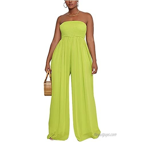 Hou Sexy Jumpsuits for Women Dressy V-Neck Long Sleeve Romper Bodycon Club Outfits Flared Trousers with Belt