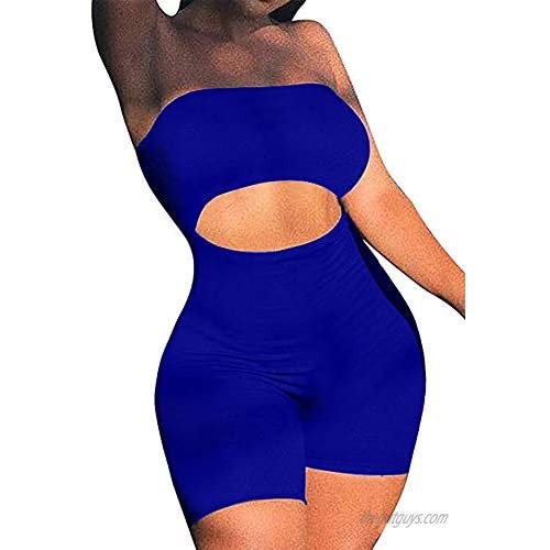 LCNBA Women's Sexy Bodycon Strapless Romper Jumpsuit Catsuit Shorts Club Party Outfit