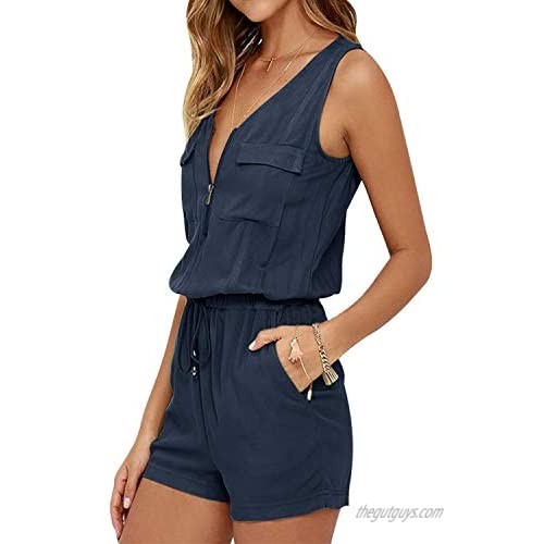 SUNNYME Women's Rompers Off Shoulder Summer Strapless Short Jumpsuits Playsuits