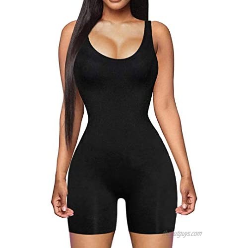 YFANG Women's Sexy Bodycon Romper Sleeveless Tank Tops One Piece Romper Short Jumpsuit