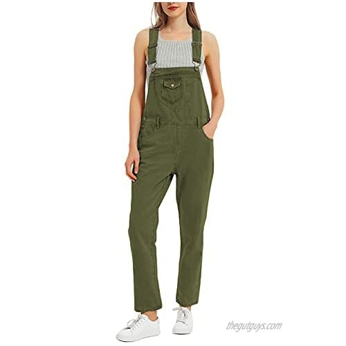 Anna-Kaci Women's Casual Baggy Denim Bib Overalls Pants Jeans Jumpsuits with Pockets