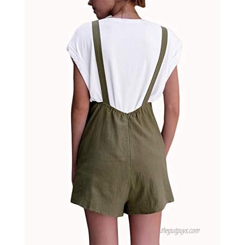 Celmia Women's Overalls Shorts Sleeveless Casual Jumpsuit Rompers with Pockets