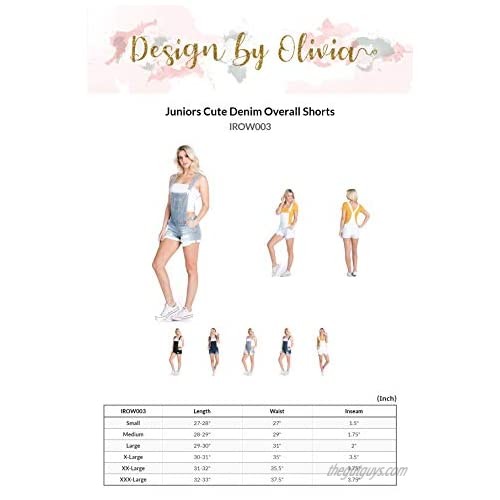 Design by Olivia Women's Juniors Cute Denim Overall Shorts