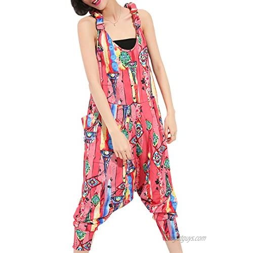 ellazhu 90s Women Juniors Sleeveless Backless Harem Rompers Jumpers Overalls Jumpsuits Clown Pants Clothing GY615