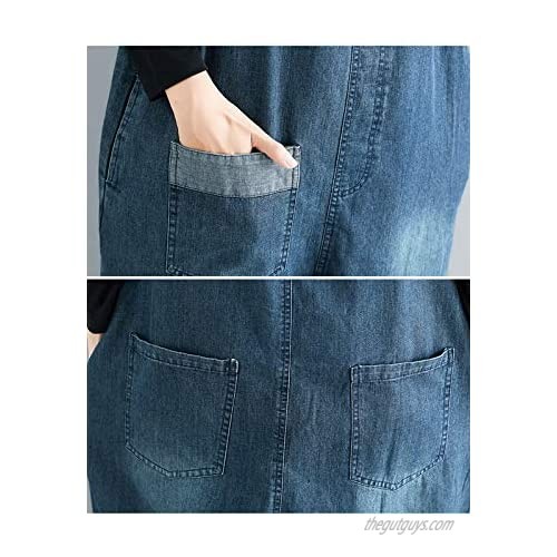 Flygo Womens Loose Baggy Overalls Denim Jean Cropped Harem Pant Jumpsuits Romper