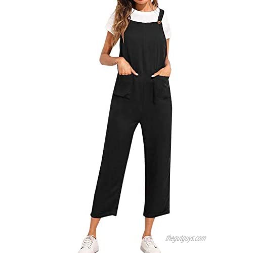 Kidsform Women's Casual Baggy Jumpsuit Wide Leg Harem Pants Loose Rompers Overalls with Pockets