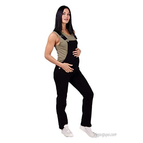 Wash Clothing Company Denim Maternity Bib Overalls - Black