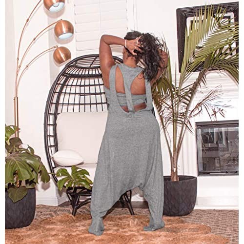 Women Casual Loose Long Bib Pants Wide Leg Jumpsuits Baggy Rompers Overalls + Tube Crop Top 2 Piece Outfits