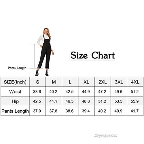 Women's Baggy Denim Bib Plus Size Overalls Stretch Jean Jumpsuits