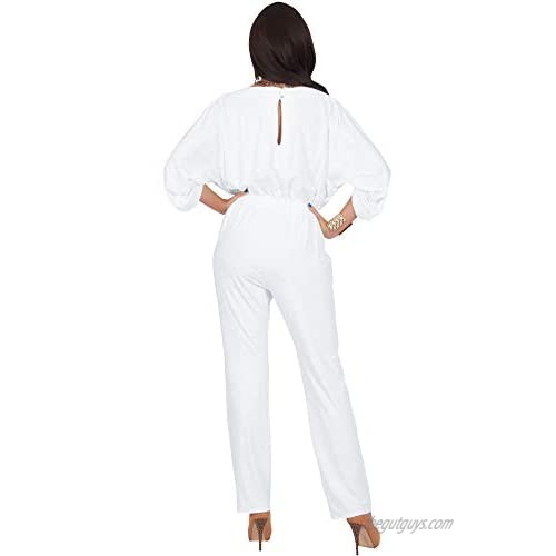 KOH KOH Womens Short Sleeve Sexy Semi Formal Cocktail One Piece Jumpsuit Romper