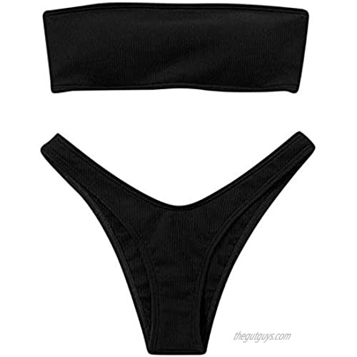 LisAgUlI Womens Swimsuit Two Piece Swimwear Solid Beachwear V Bottom Bikini Set