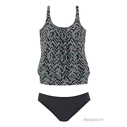 SoeHir Tankini Swimsuits for Women Plus Size Swimwear Tummy Control Two Piece Bathing Suits