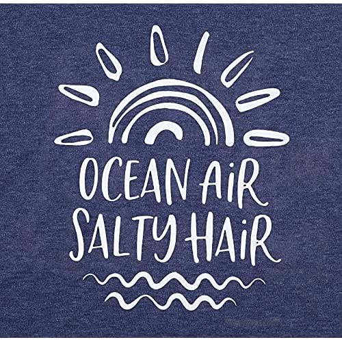 Sunrise Tank Tops Sunshine Graphic Tee Ocean Air Salty Hair Funny Beach Tanks Summer Casual Vacation Sleeveless Vest Tops