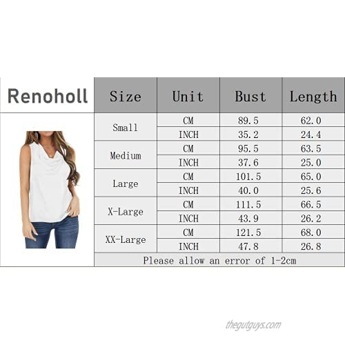 Womens Cowl Neck Sleeveless Tank Tops Summer Casual Plain Ruched Keyhole Back Shirts Blouses
