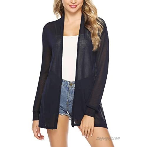Abollria Womens Casual Long Sleeve Open Front Cardigan Sweater