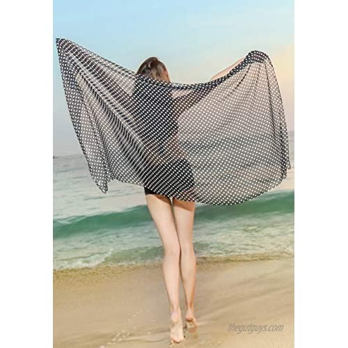 Block Garden Women's Swimsuit Cover up Sarong Chiffon Beachwear Bikini Sarongs Pareo Wrap
