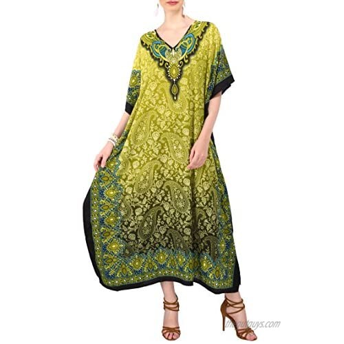 Miss Lavish London Ladies Kaftans Kimono Maxi Style Dresses Suiting Teens to Adult Women in Regular to Plus Size (US 6-12  101-Green)