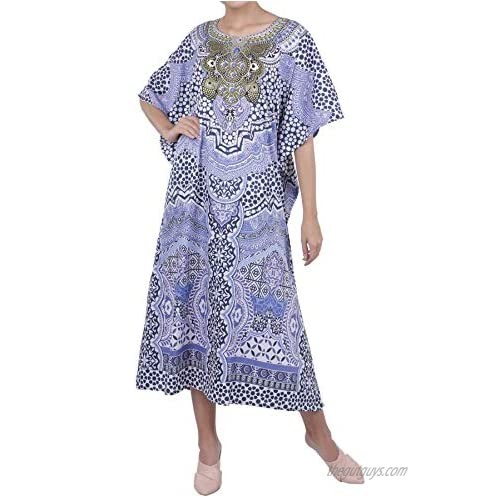 Miss Lavish London Ladies Kaftans Kimono Maxi Style Dresses Suiting Teens to Adult Women in Regular to Plus Size (131-Blue  US 20-24)