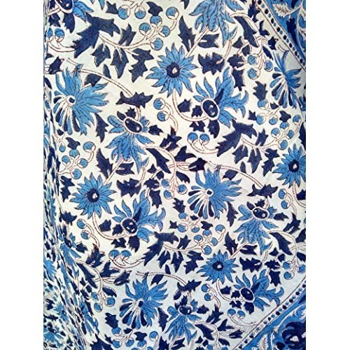 Pure Cotton Hand Block Print Sarong Women's Swimsuit Wrap Cover Up Long (73 x 44)