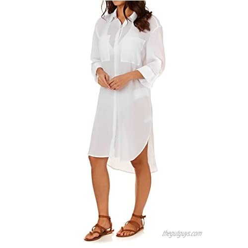 Seafolly Women's Crinkle Twill Beach Shirt Cover Up